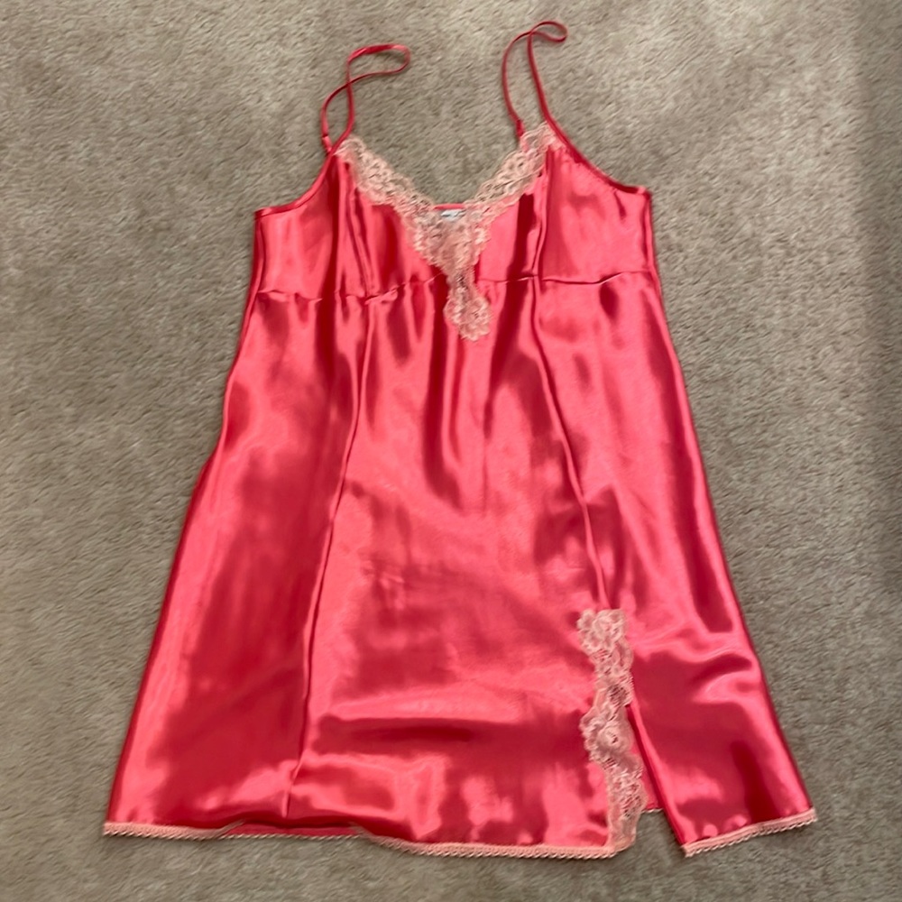 Bright Pink Slip with Lace Detail